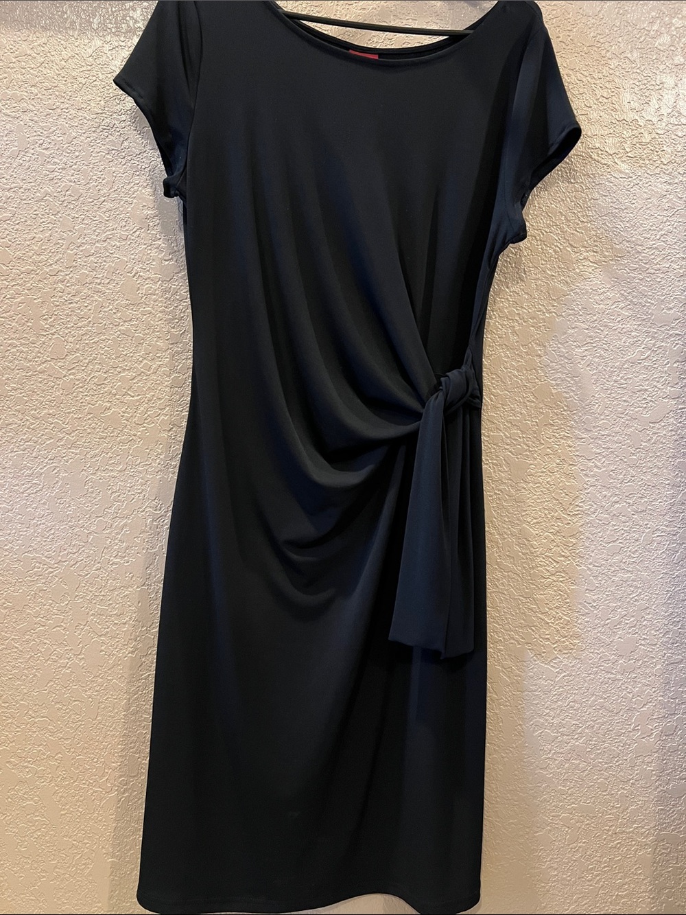 Classic Black Knot-Detail Women's Dress